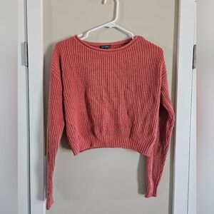 Wild fable extra small loose chunky knit long crop orange long sleeve sweater
